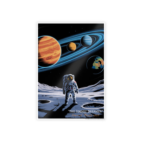 "The Cosmic Dreamer" 2025— Glossy Wall Art Print (Astronaut Space Poster)