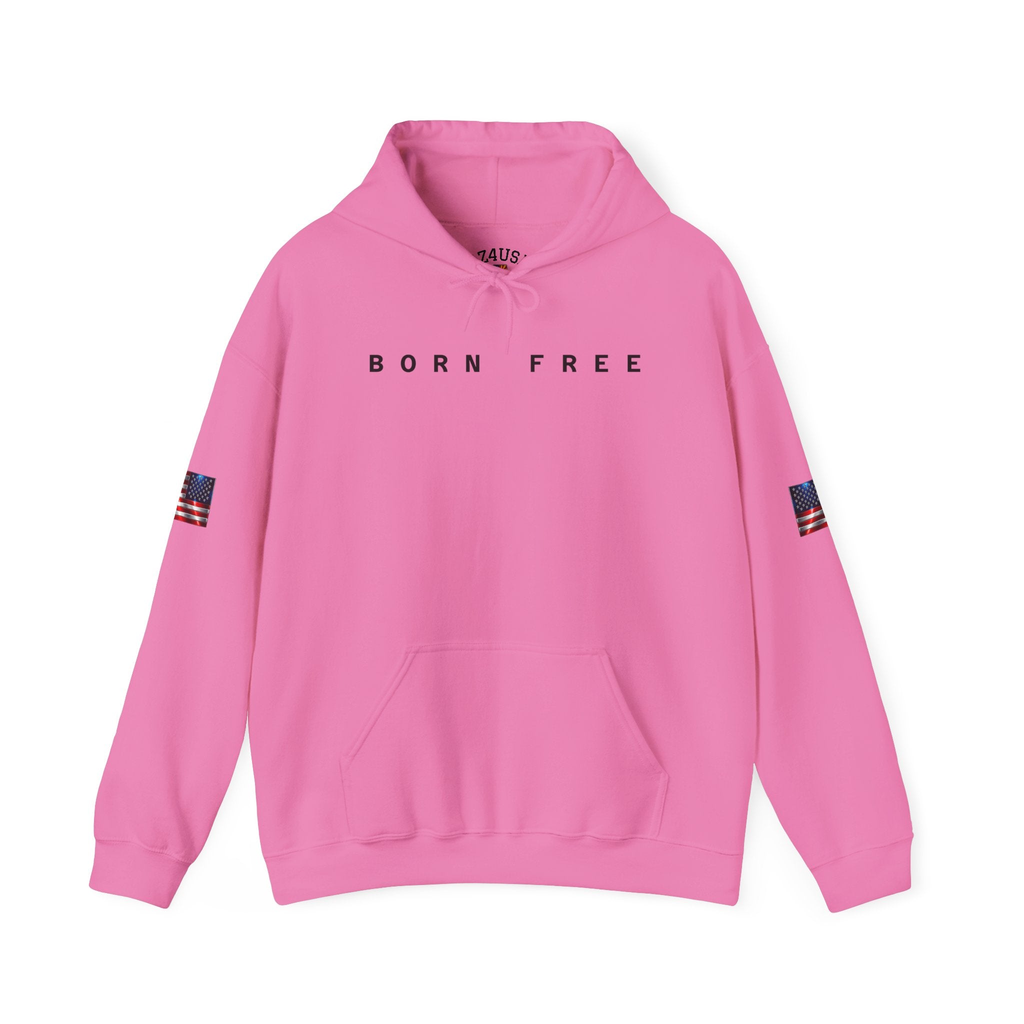 Born Free Hoodie — Minimalist White Pullover with 'BORN FREE' Text