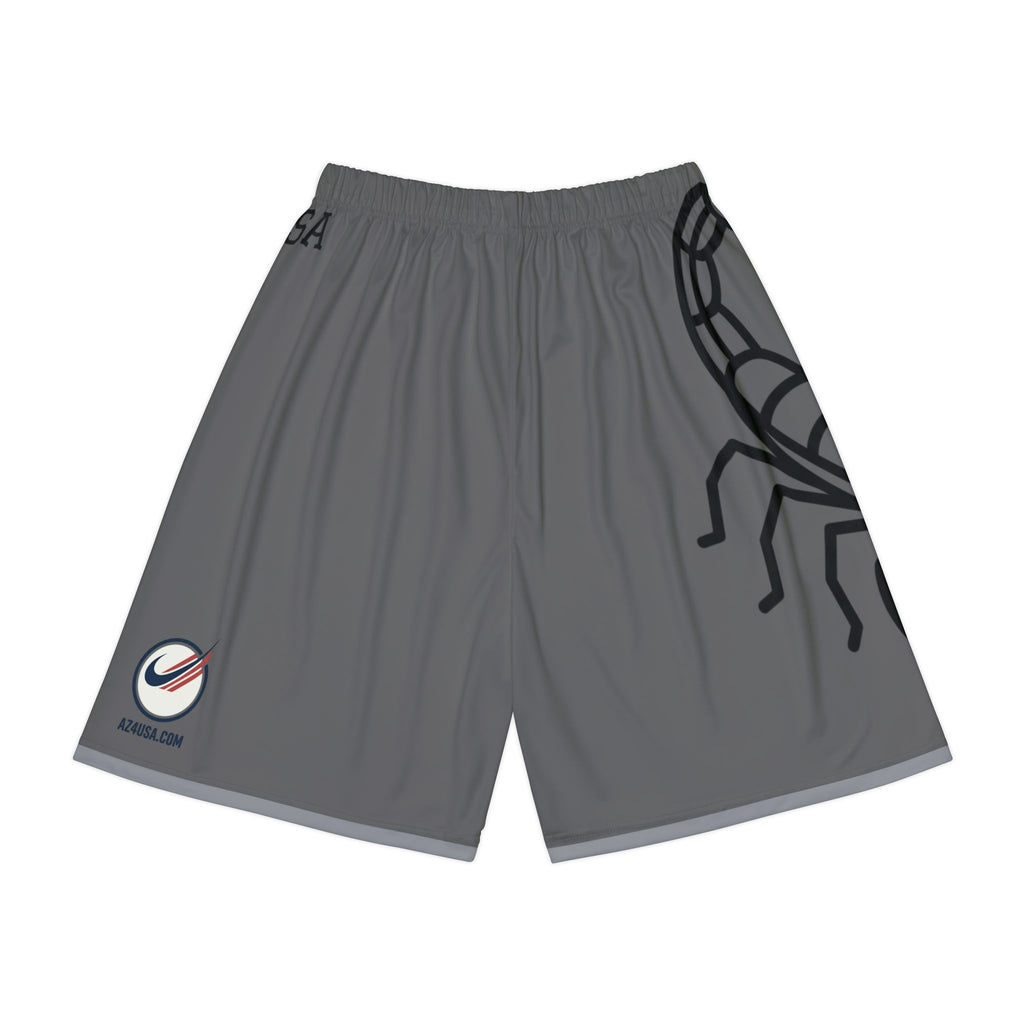 Scorpion Graphic Sports Shorts — Men's Athletic Gray AOP