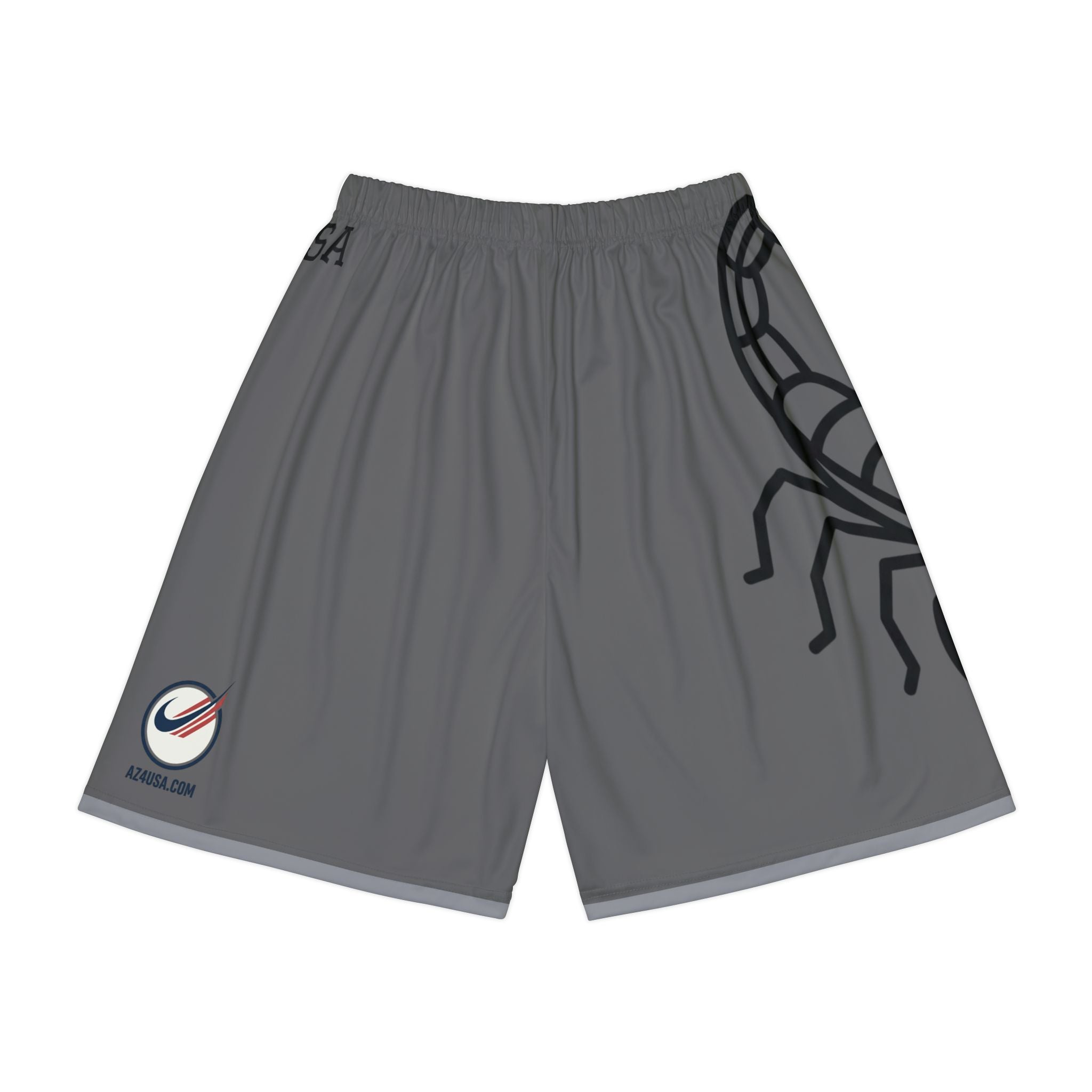 Scorpion Graphic Sports Shorts — Men's Athletic Gray AOP