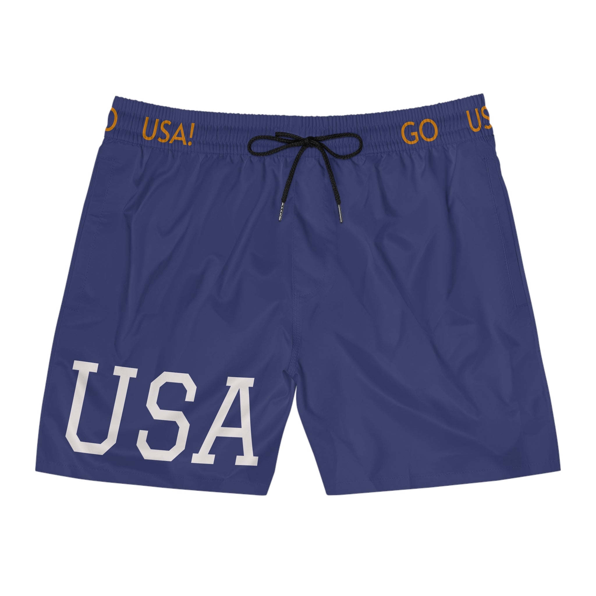 USA Olympic Swim Shorts — Men’s Mid-Length Patriotic Beach Trunks