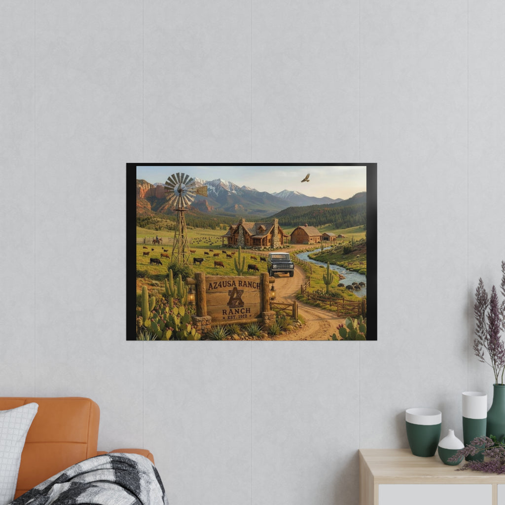 Azusa Ranch Photopaper Poster — Rustic Western Landscape Wall Art