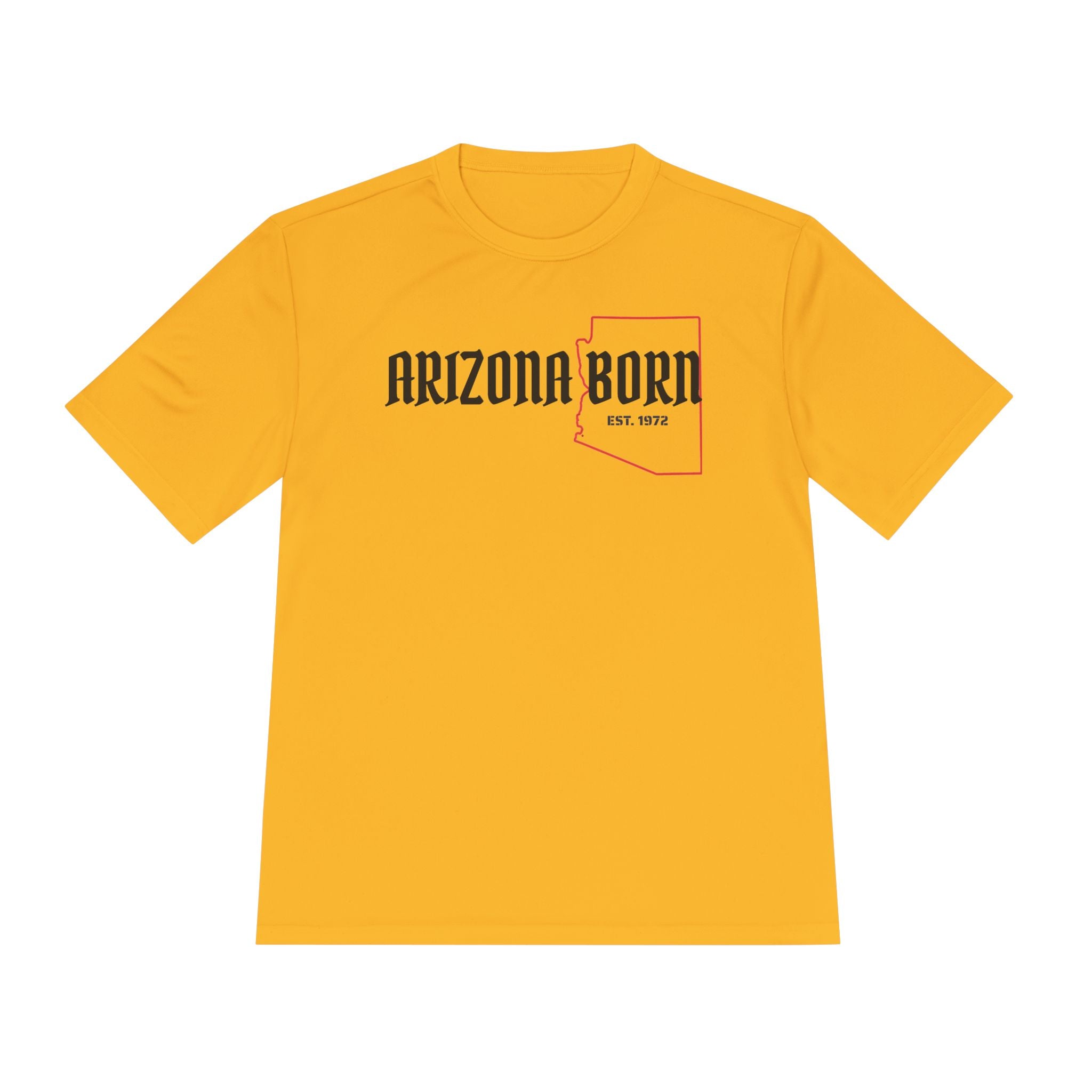 Arizona Born Tee — State Outline & Retro Flag Graphic Moisture-Wicking Shirt