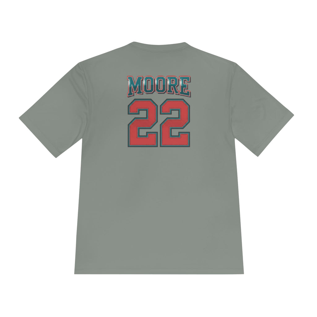 47 Sports Graphic Tee — Custom 'Moore 22' Athletic Moisture‑Wicking Shirt