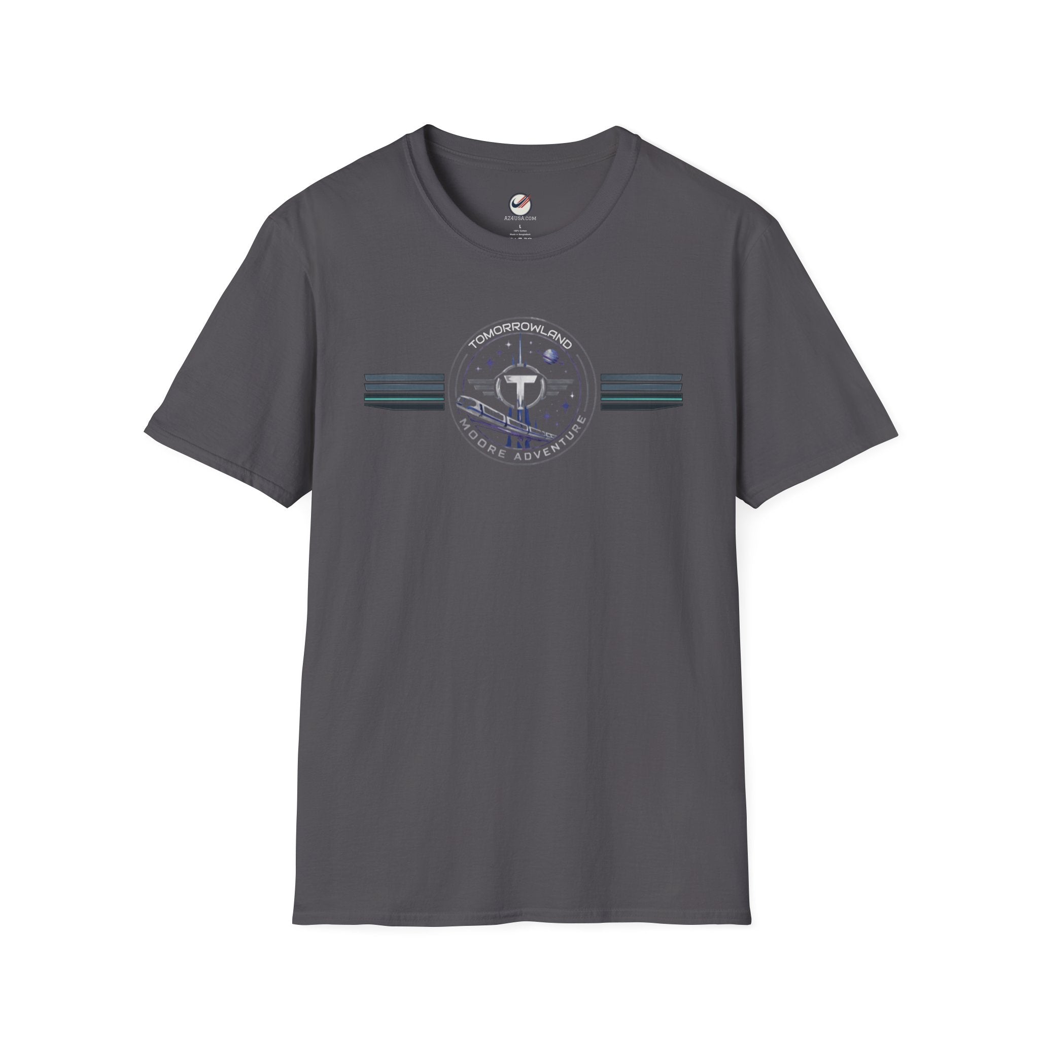 Tomorrowland 'Moore Adventure' Logo T‑Shirt — Retro Space Adventure Graphic Tee