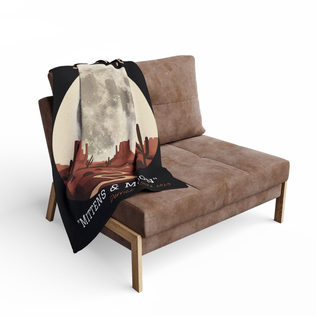 Desert Moon Fleece Blanket — "Mittens & Moon" Space4Me Throw