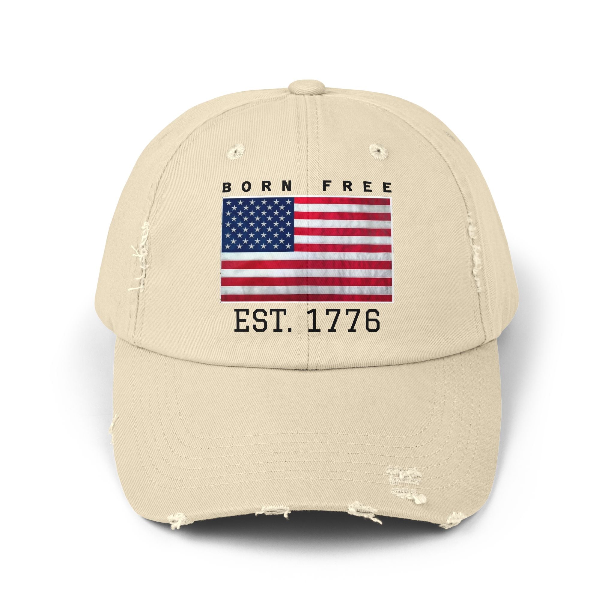 Born Free EST. 1776 Distressed Flag Cap