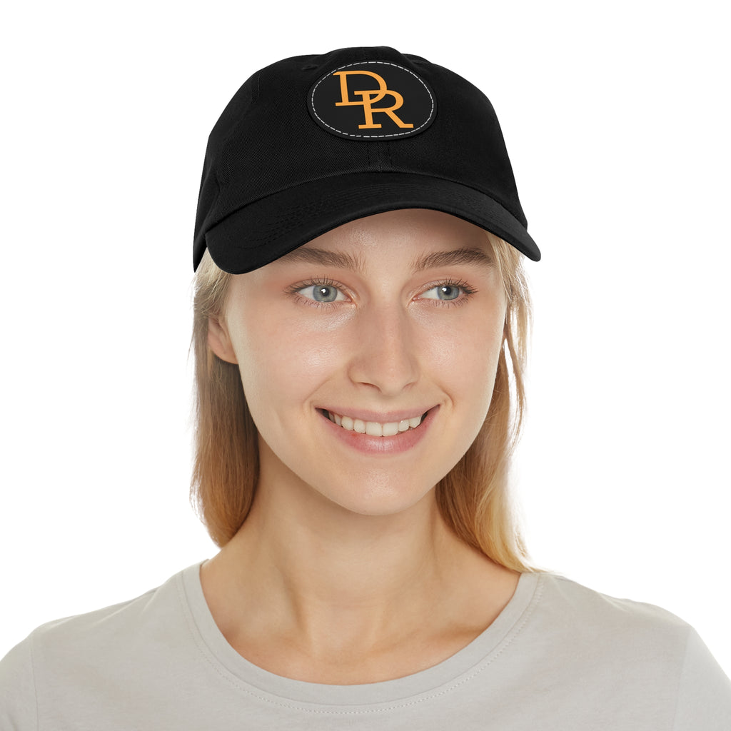 Dad Hat — Monogram Leather Patch Cap (DR Initials)