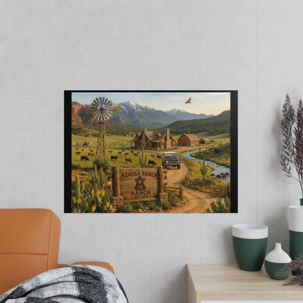 Azusa Ranch Photopaper Poster — Rustic Western Landscape Wall Art