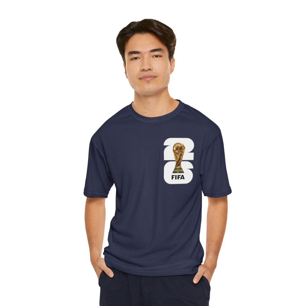 Soccer Goal! Performance Tee — World Cup Trophy Graphic