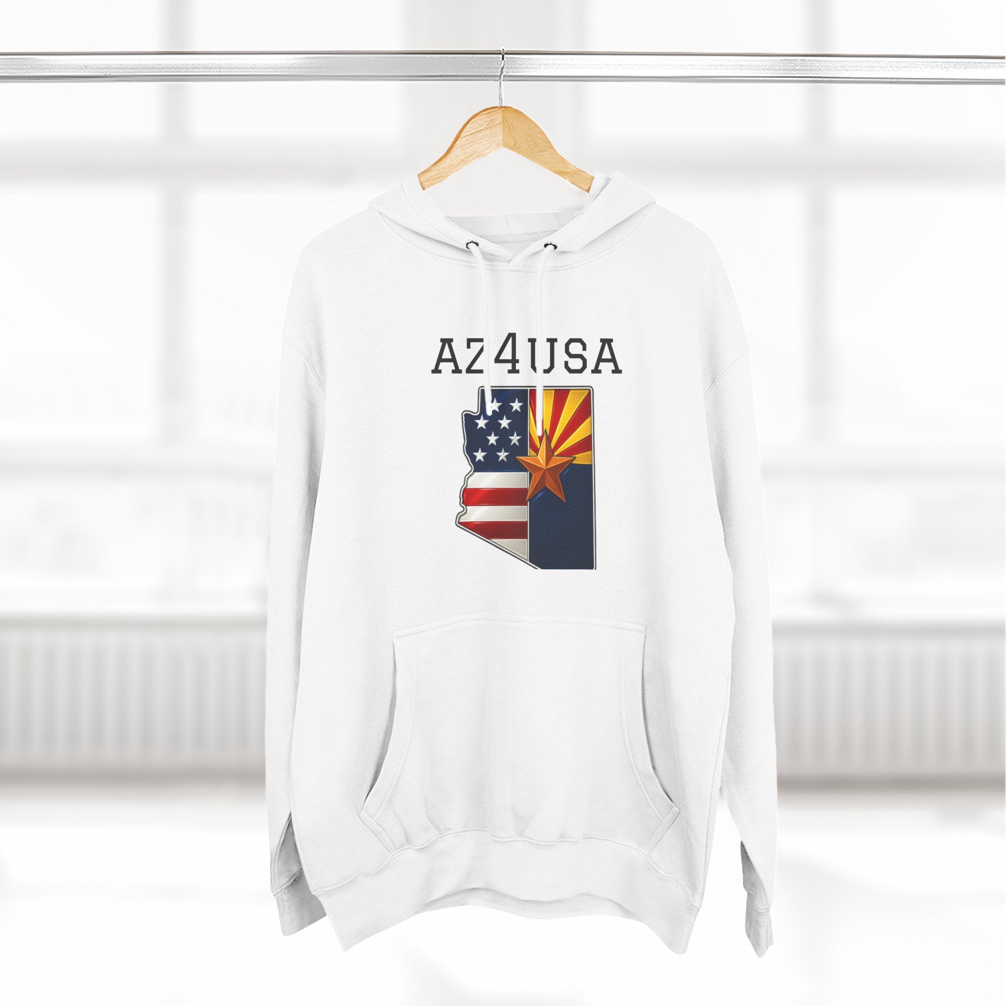 Arizona Pride Fleece Hoodie, Cozy Sweatshirt, Travel Gift, Patriot Apparel, American Southwest Style