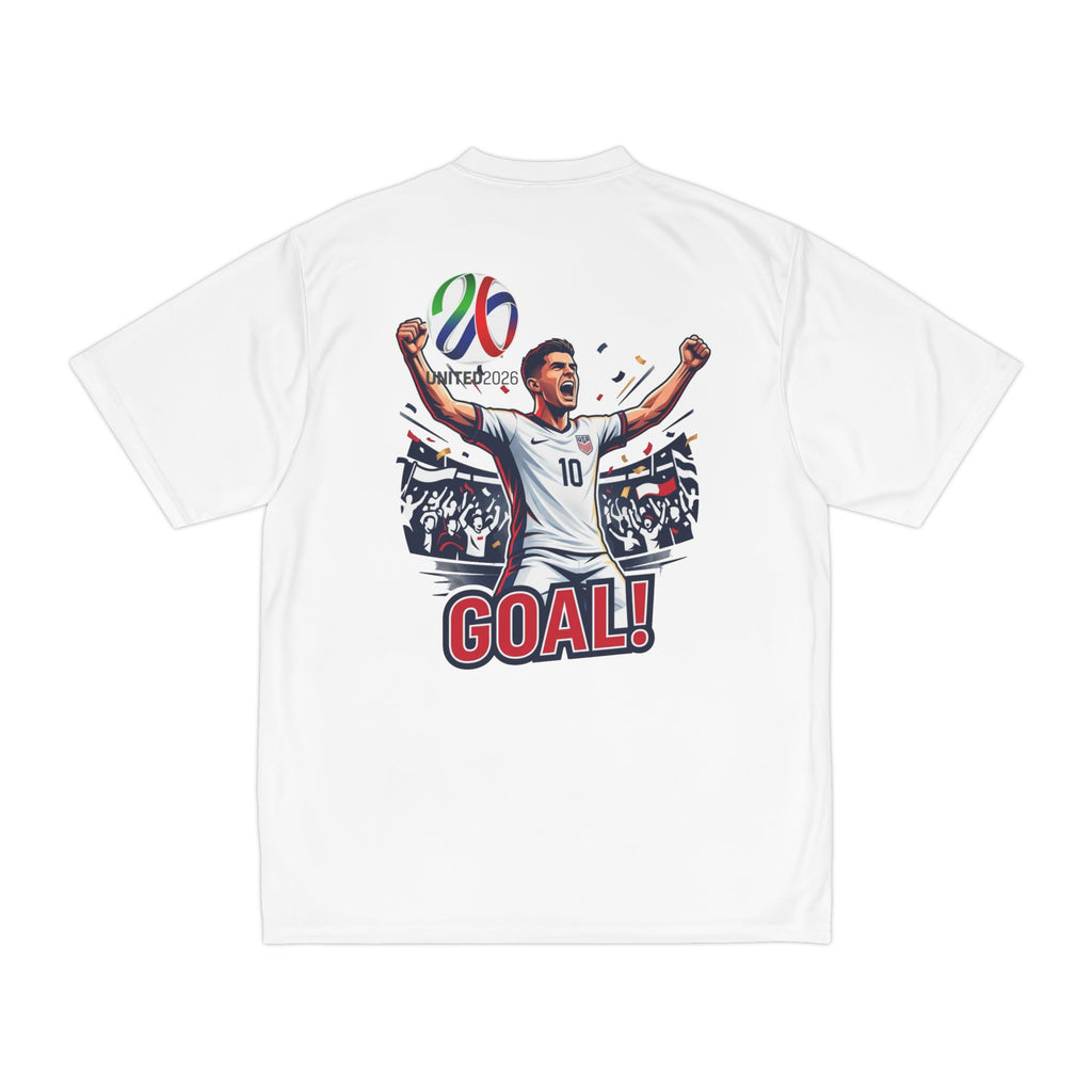 Soccer Goal! Performance Tee — World Cup Trophy Graphic