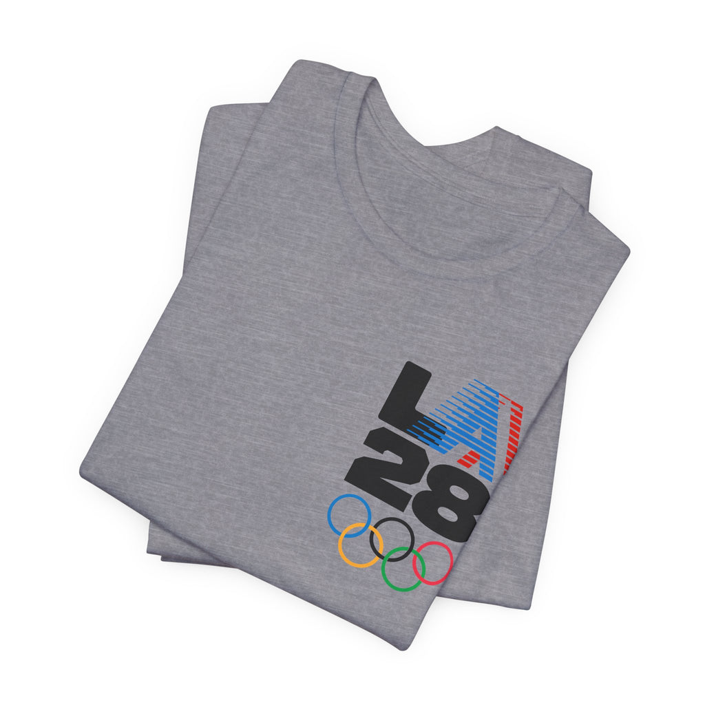 LA 28 Olympic USA T-Shirt — Vintage Olympic Rings Tee