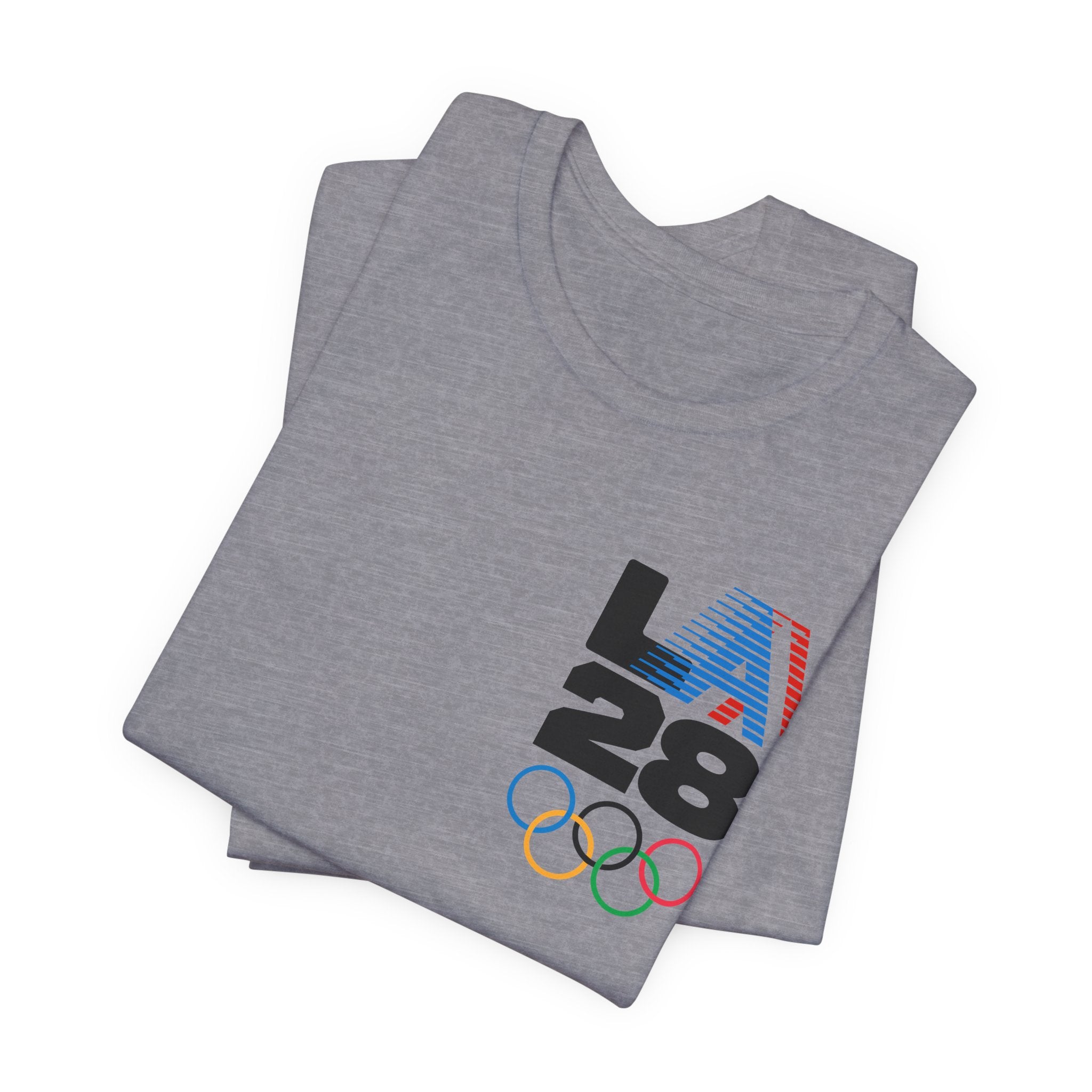 LA 28 Olympic USA T-Shirt — Vintage Olympic Rings Tee