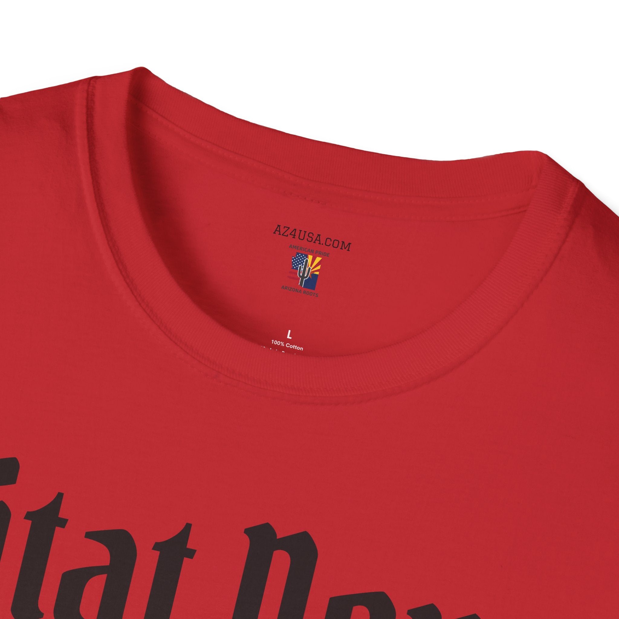 Ditat Deus 'God Enriches' Graphic T‑Shirt — Arizona Cross & Flag Design