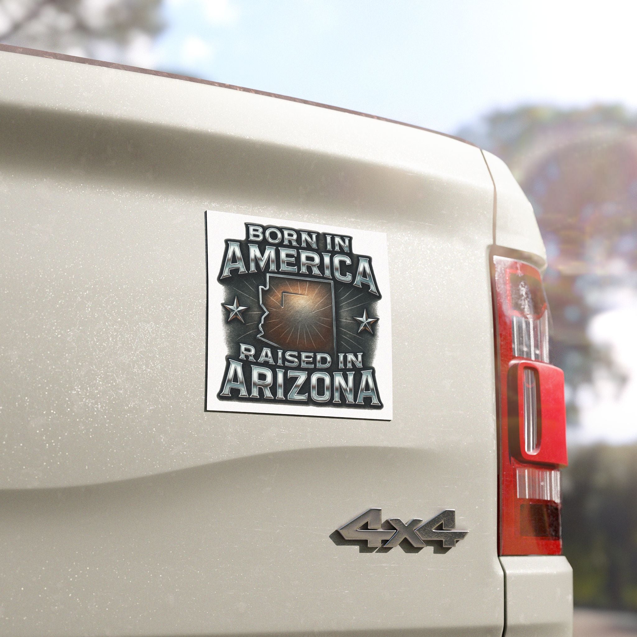 Copy of Born in America | Raised in Arizona Car Magnets, USA Pride Decor, Road Trip Accessories, Gift for Arizona Lovers, State Pride Magnet