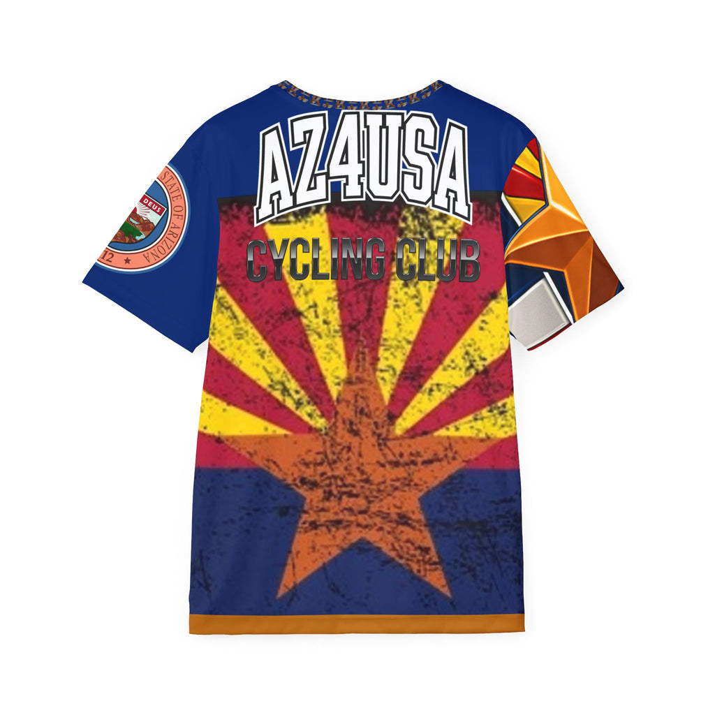 Arizona Cycling Jersey — AZ4USA Men’s Sports Tee with State Flag Design
