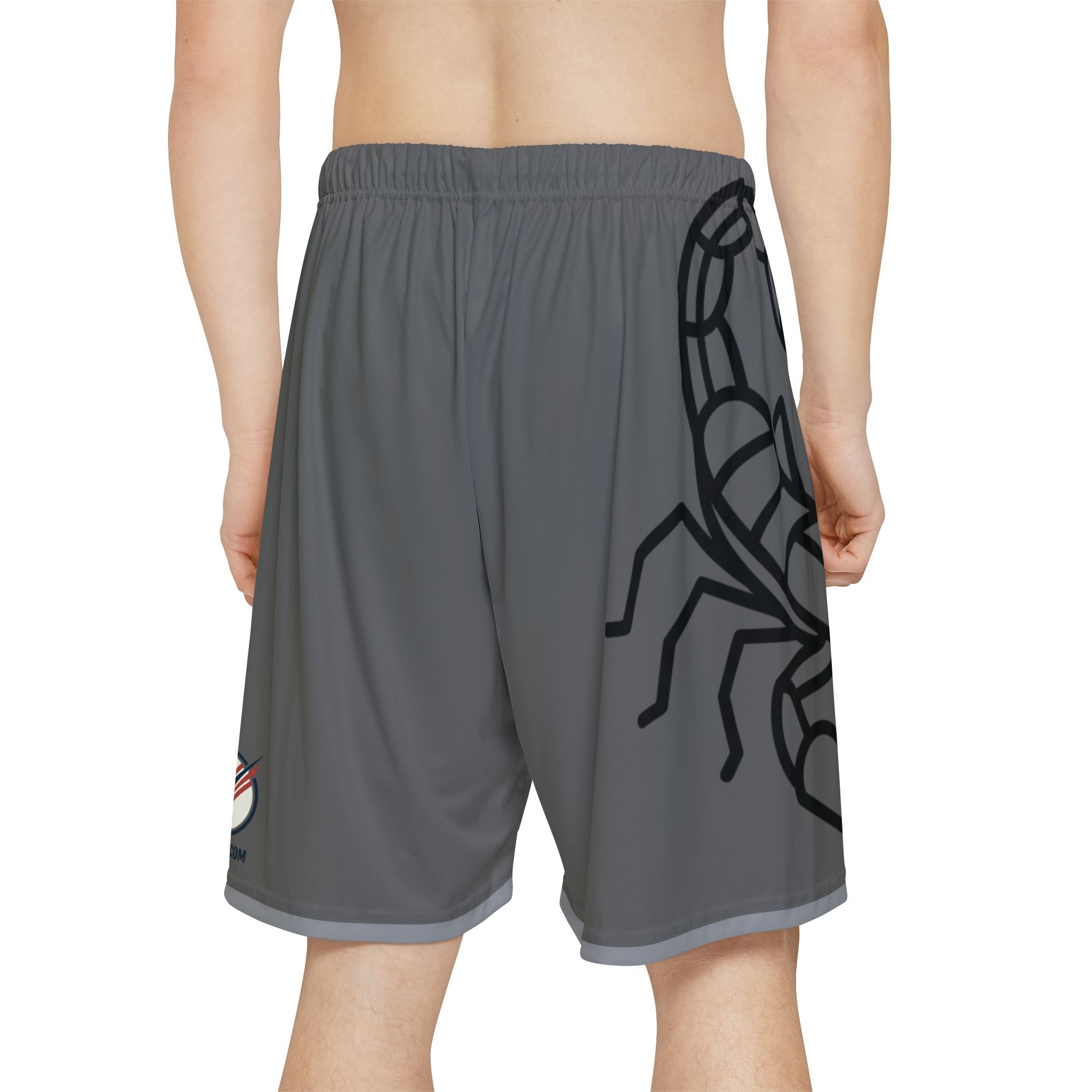 Scorpion Graphic Sports Shorts — Men's Athletic Gray AOP