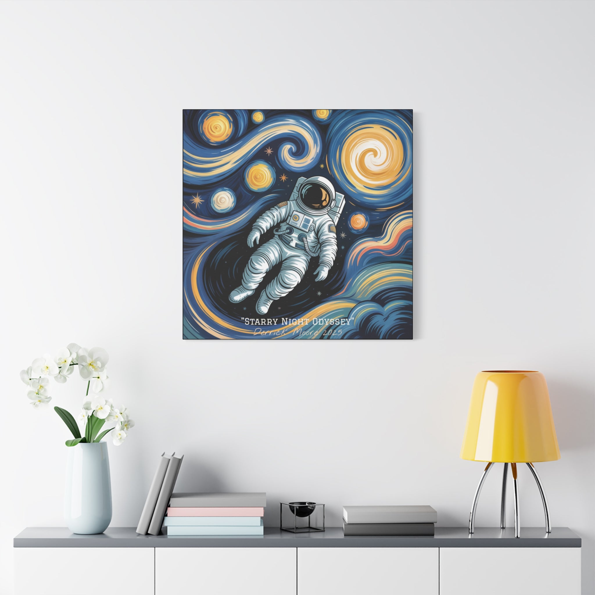 "Starry Night Odyssey" 2025 - Matte Stretched Canvas Wall Art