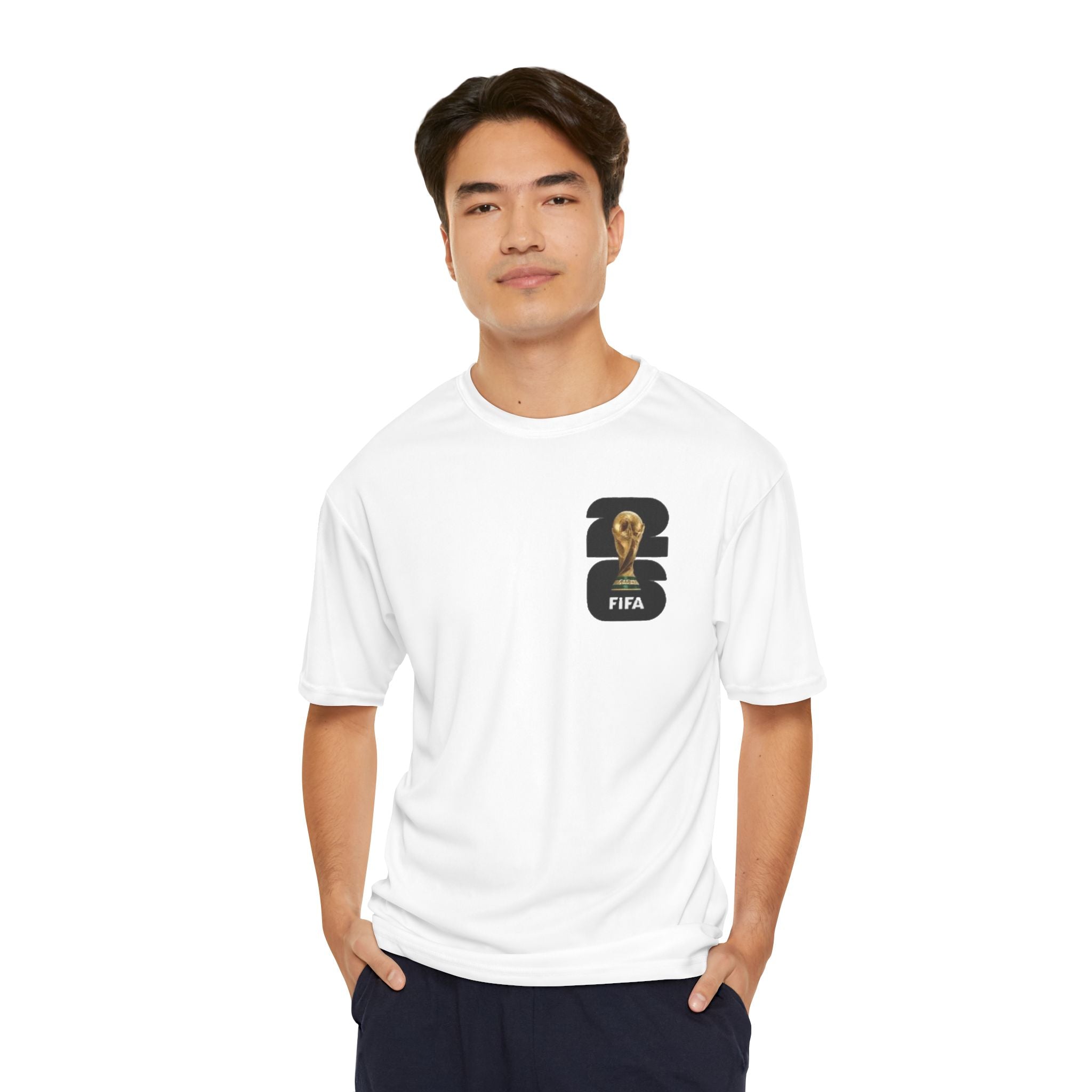 Soccer Goal! Performance Tee — World Cup Trophy Graphic