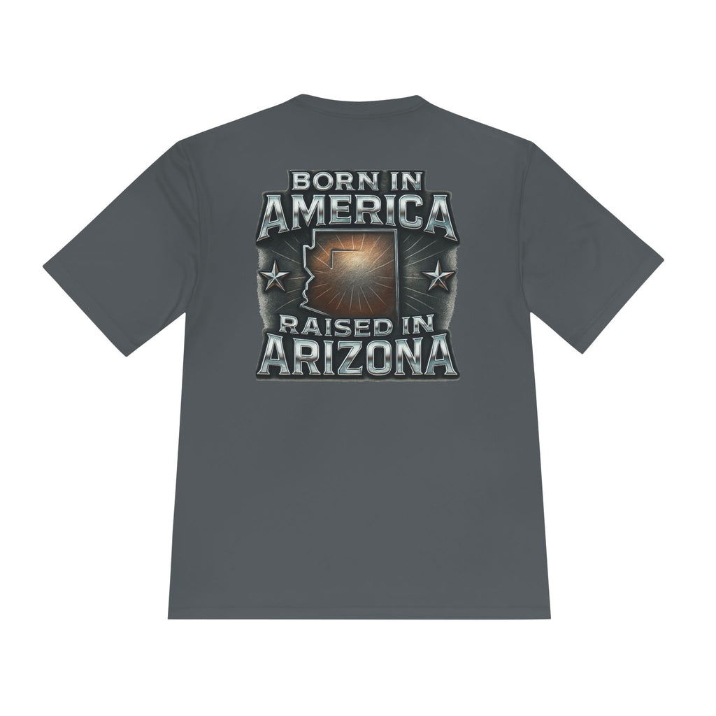 Born in America Raised in Arizona Unisex Tee, Arizona Pride Shirt, American Flag Tee, Summer Vacation Top, Gift for Arizona Lovers
