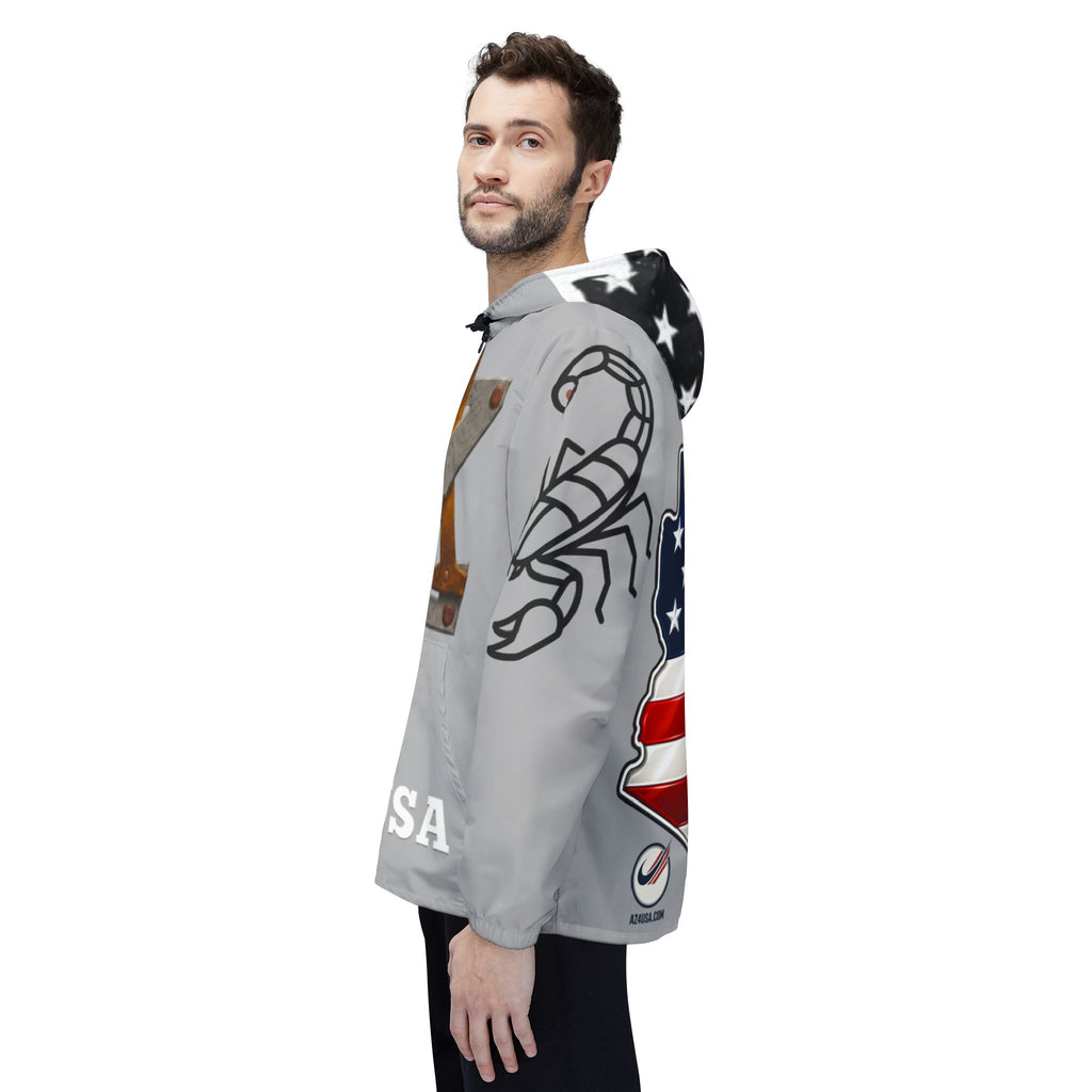 AZ4USA Windbreaker Jacket - American Pride - Arizona Roots Hooded Windbreaker