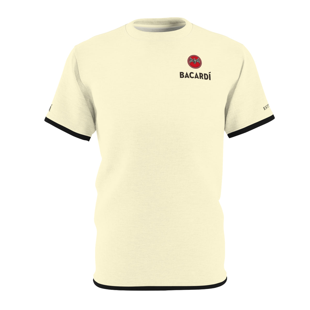 Bacardi Logo Ringer Tee — Cream Cut & Sew T-Shirt