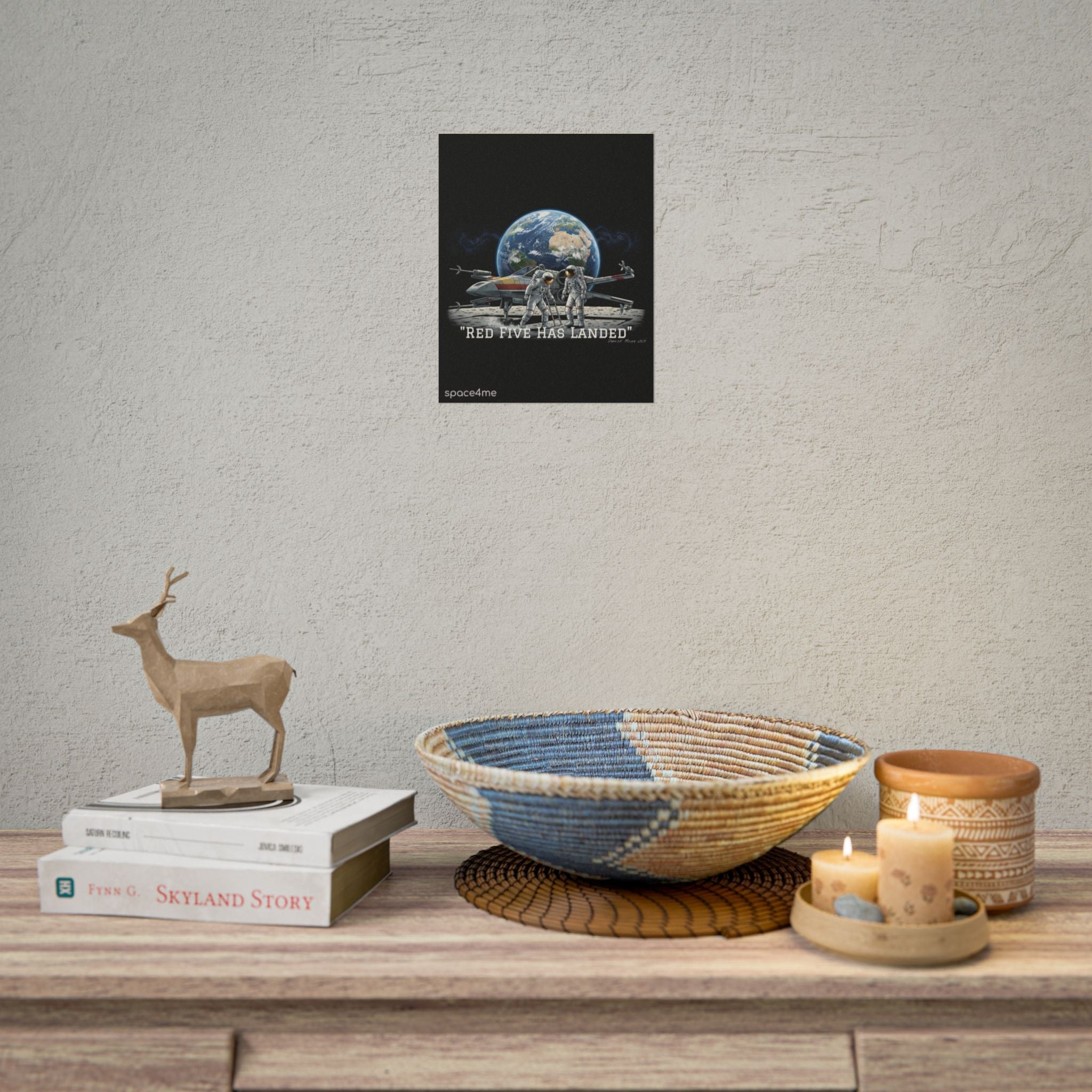 "Red Five Has Landed" Spacecraft Astronaut Art Print --Rolled Poster