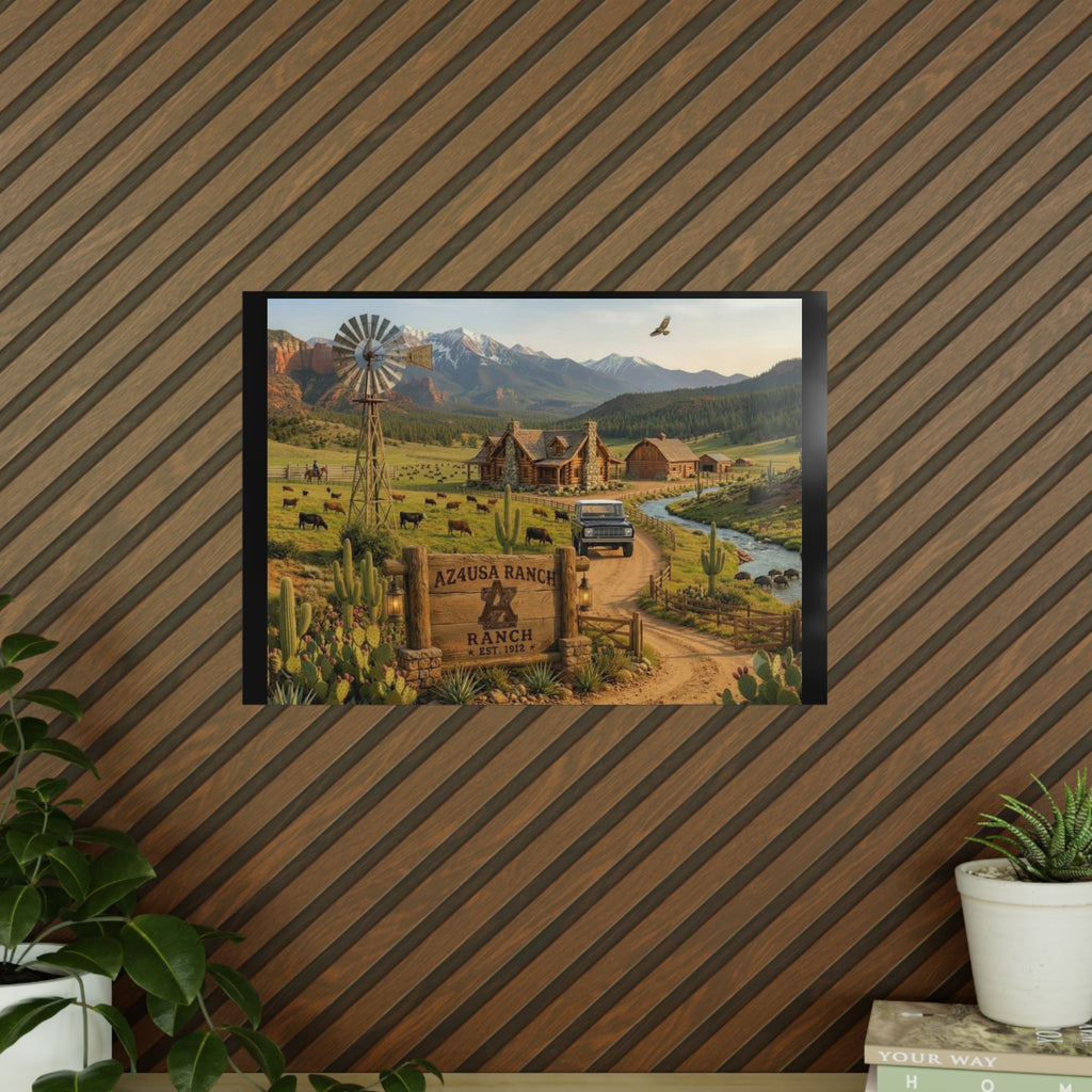 Azusa Ranch Photopaper Poster — Rustic Western Landscape Wall Art