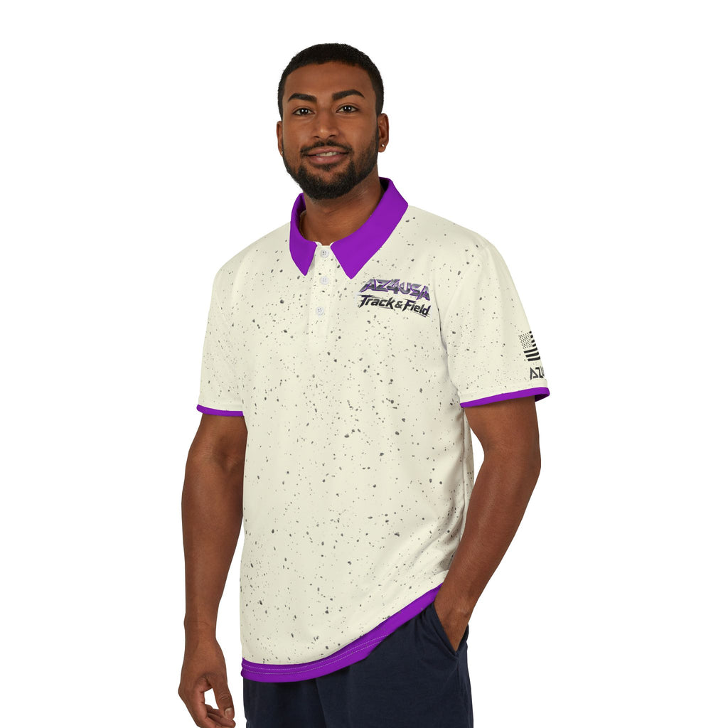 Copy of Polo Shirt — Az4usa Flag Speckle Polo (Cream)