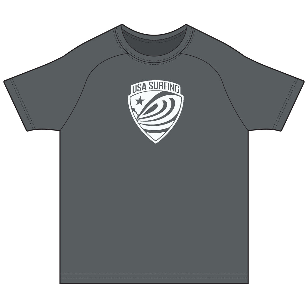 Surf Rashguard Tee – USA Surfing Wave Logo & Surfer Graphic