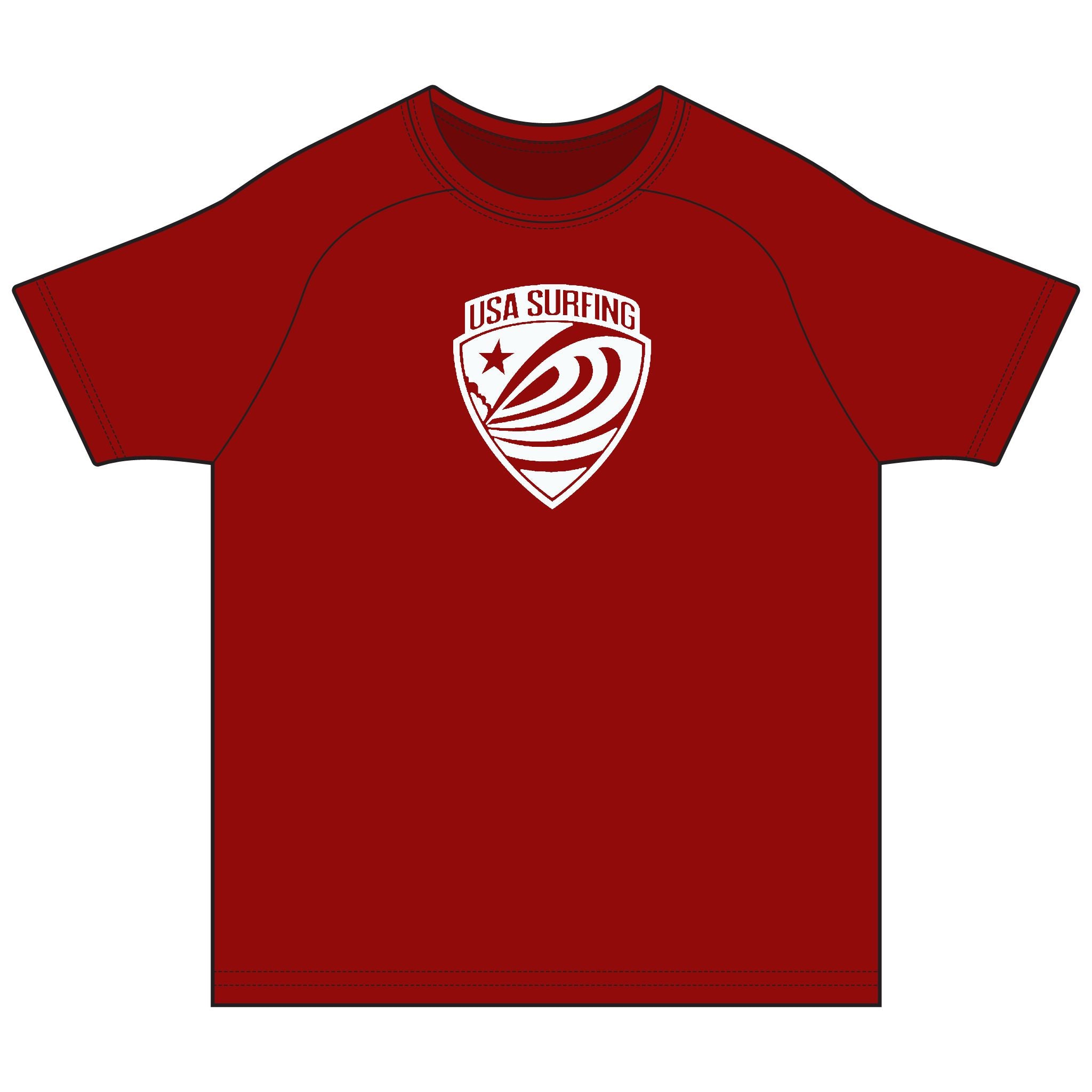 Surf Rashguard Tee – USA Surfing Wave Logo & Surfer Graphic