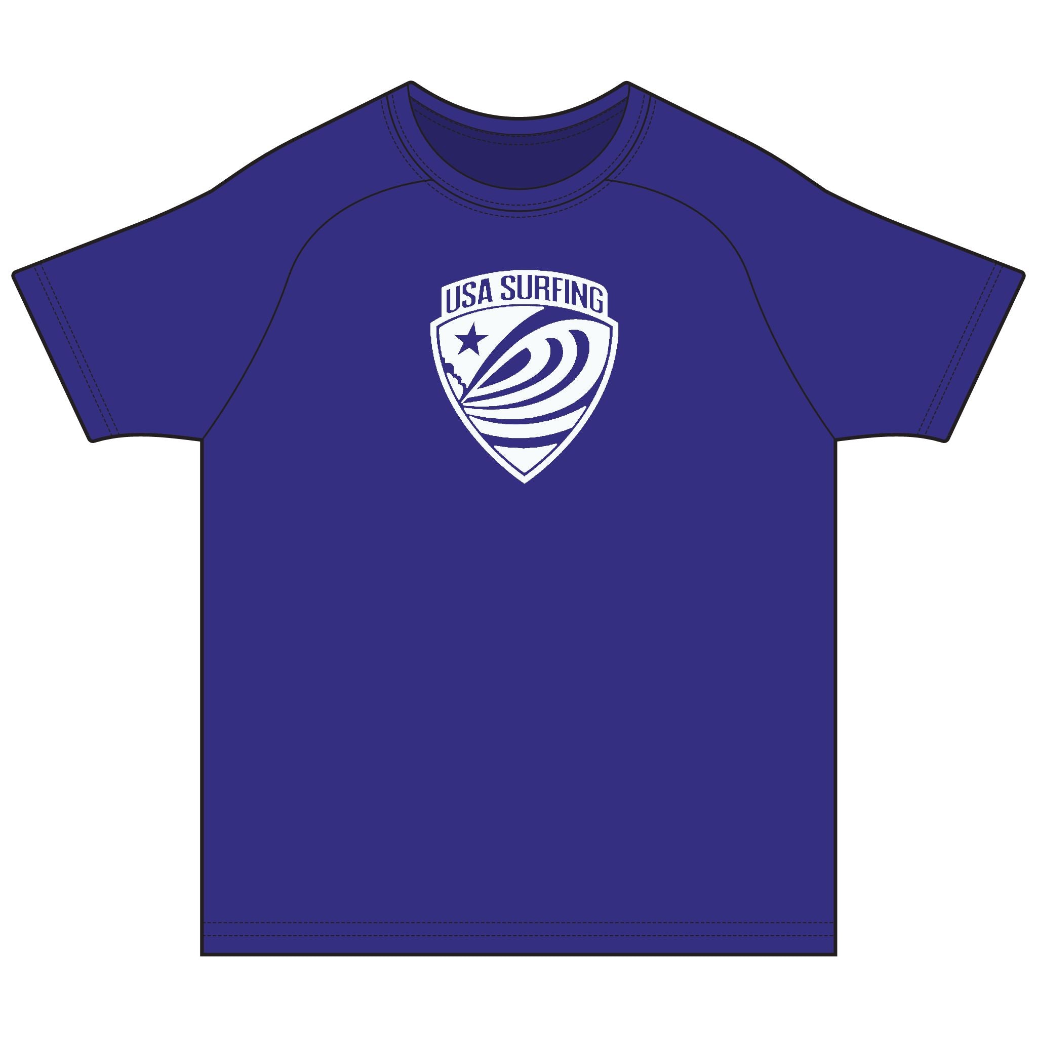 Surf Rashguard Tee – USA Surfing Wave Logo & Surfer Graphic