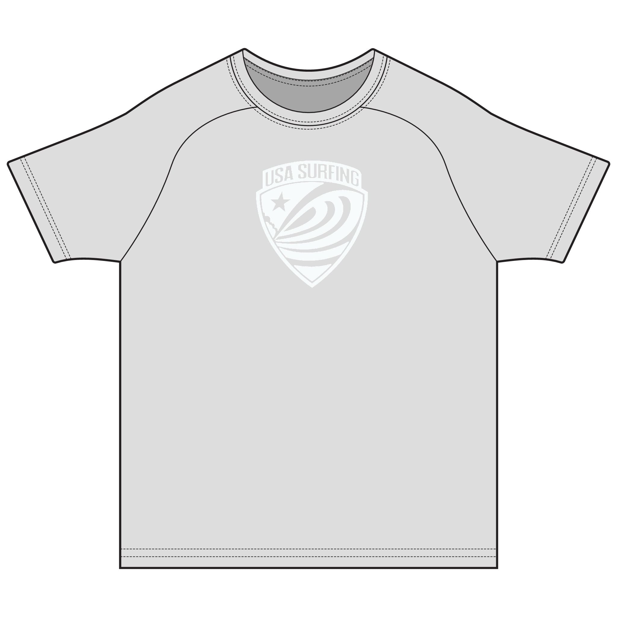 Surf Rashguard Tee – USA Surfing Wave Logo & Surfer Graphic
