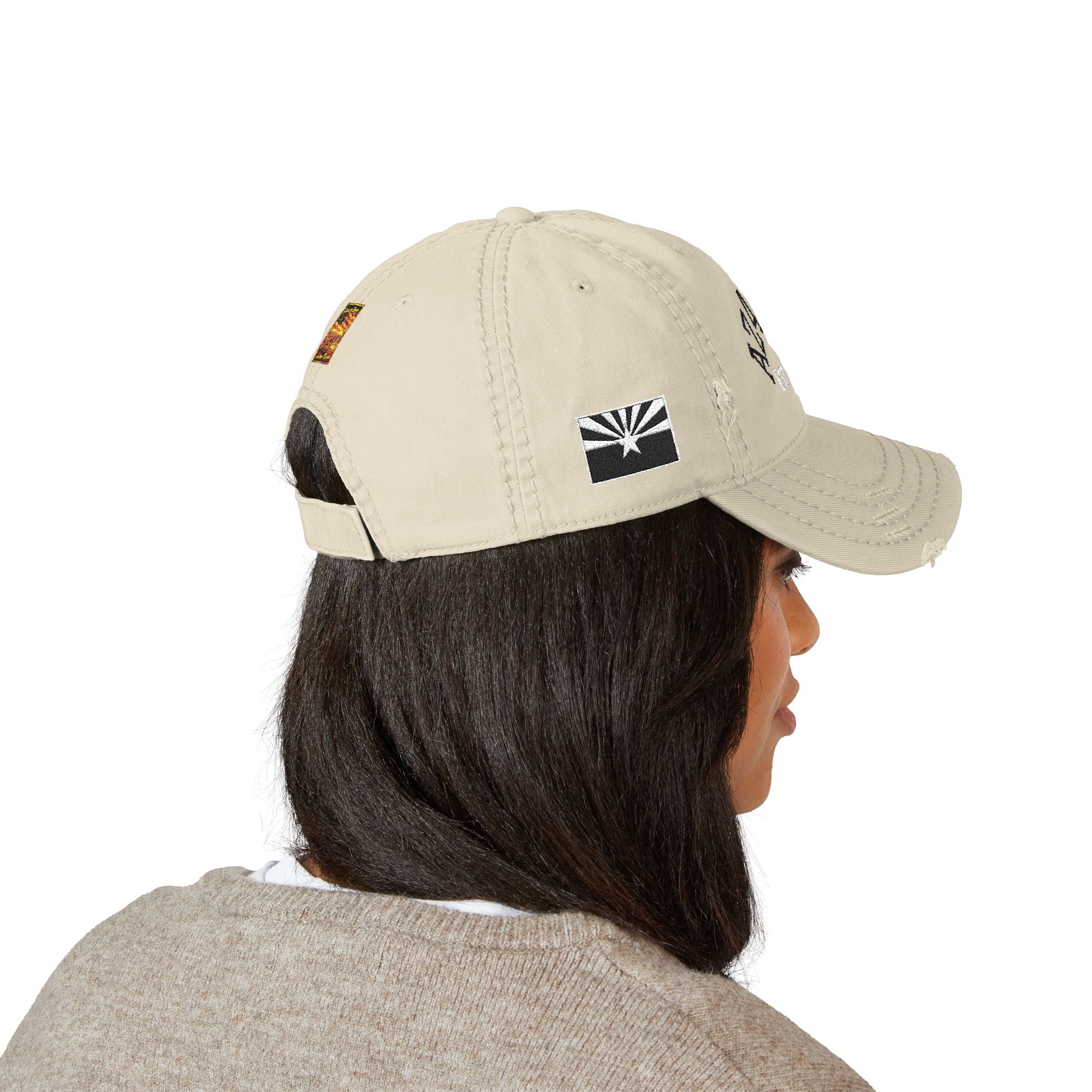 Azusa Distressed Dad Hat — Embroidered 'AZUSA EST. 1912' Baseball Cap with Flag