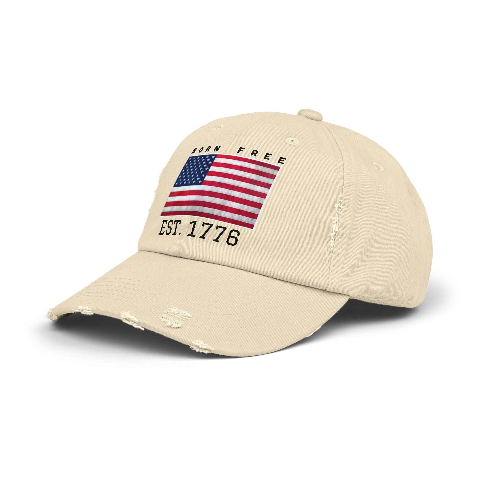 Born Free EST. 1776 Distressed Flag Cap
