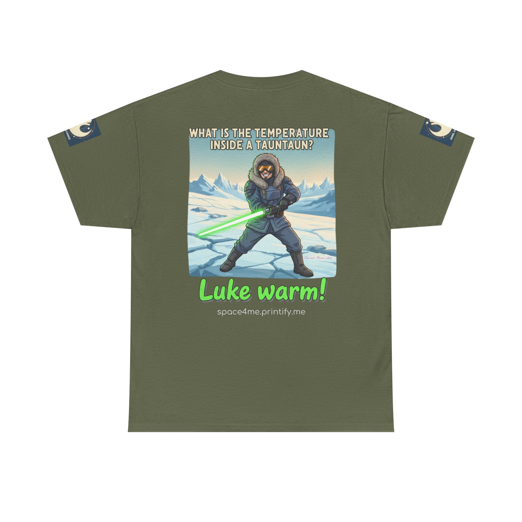 Luke Warm! Star Wars Luke Skywalker Tauntaun Joke T-Shirt Rebel Alliance