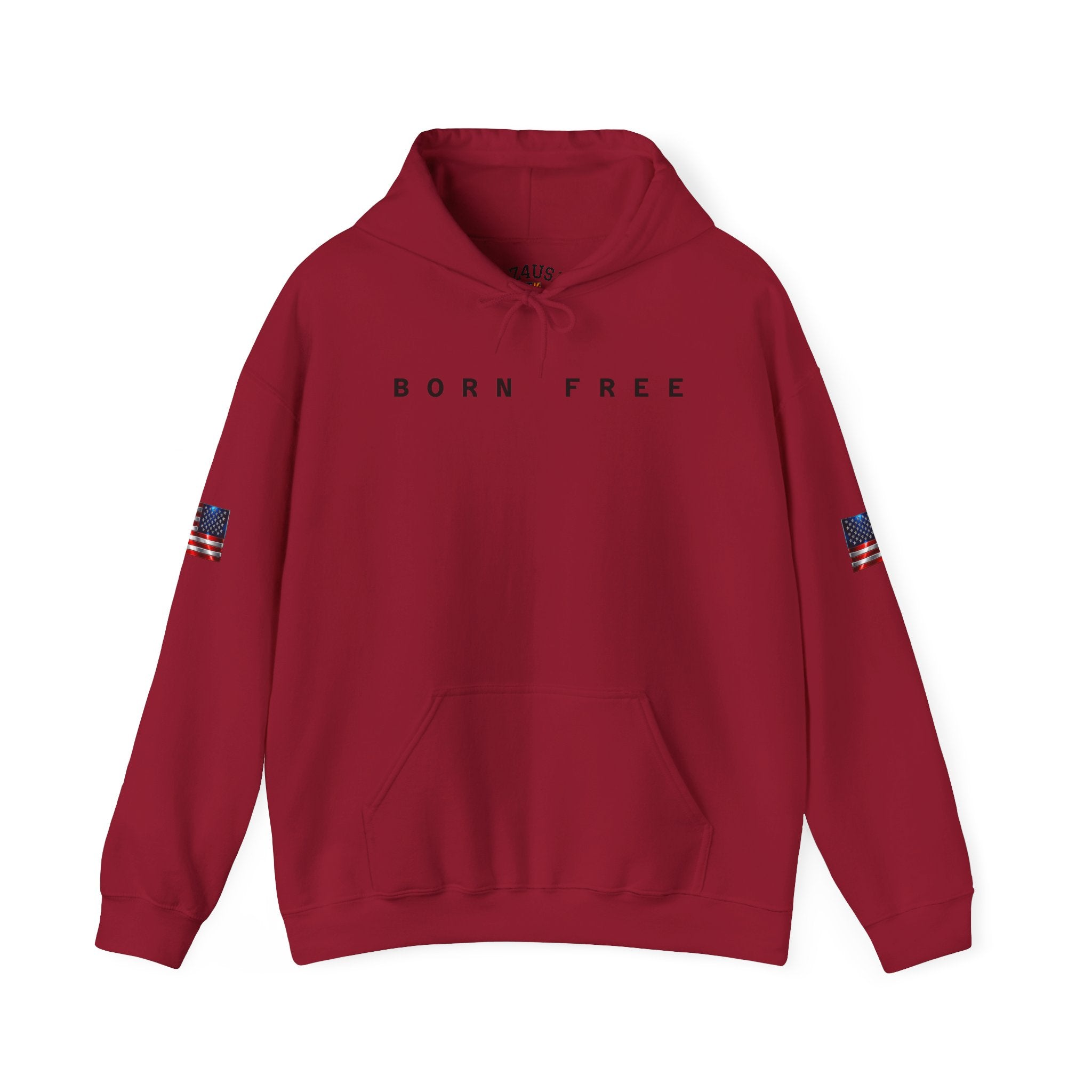 Born Free Hoodie — Minimalist White Pullover with 'BORN FREE' Text
