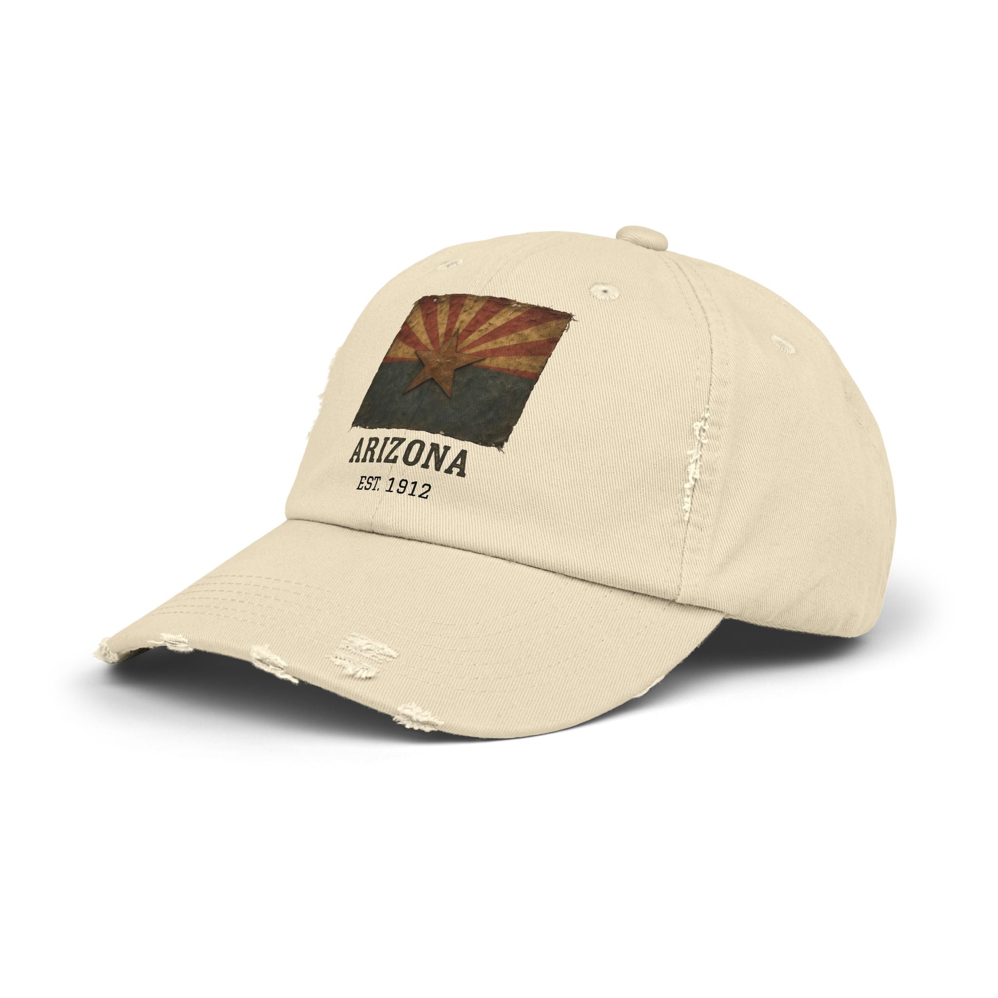 Born in America - Raised in Arizona Distressed Cap, Casual Vintage Hat, Outdoor Style Cap, Gift for Dad, Americana Fashion