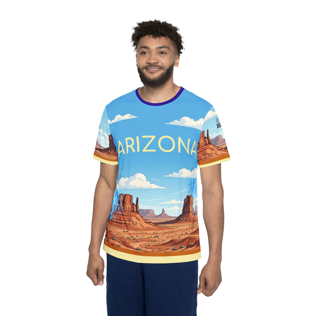 Desert Vista Men's Sports Jersey — Southwestern Monument Valley Graphic Tee