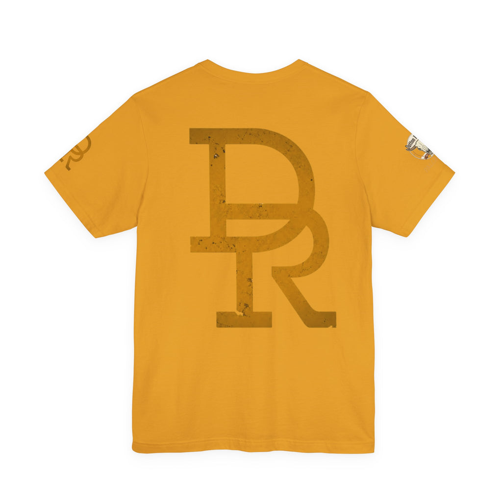 DR Monogram Tee — Vintage Gold Logo Short Sleeve Shirt
