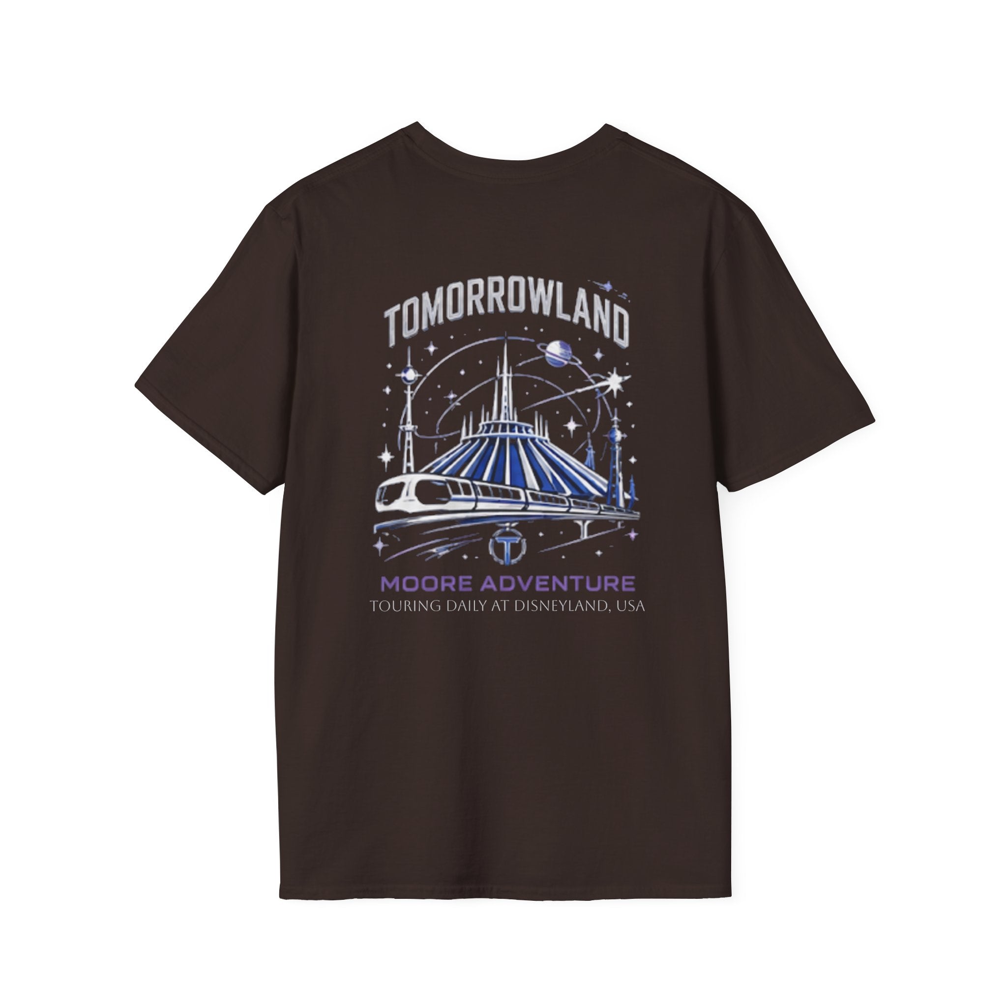 Tomorrowland 'Moore Adventure' Logo T‑Shirt — Retro Space Adventure Graphic Tee