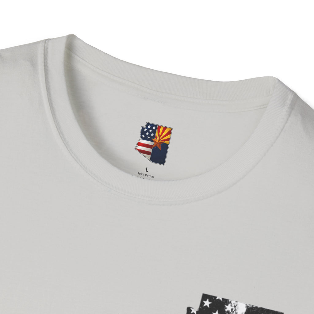 Arizona Flag Pocket Unisex Softstyle T-Shirt, Casual Wear, Summer Style, Gift for Travelers, Fourth of July Tee, Outdoor Adventure Shirt