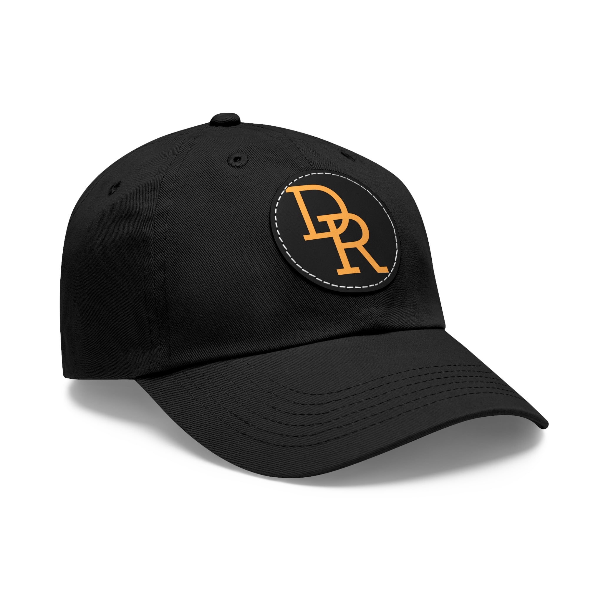 Dad Hat — Monogram Leather Patch Cap (DR Initials)