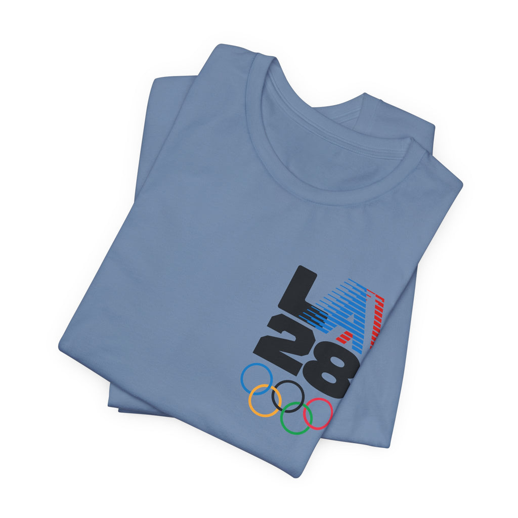 LA 28 Olympic USA T-Shirt — Vintage Olympic Rings Tee