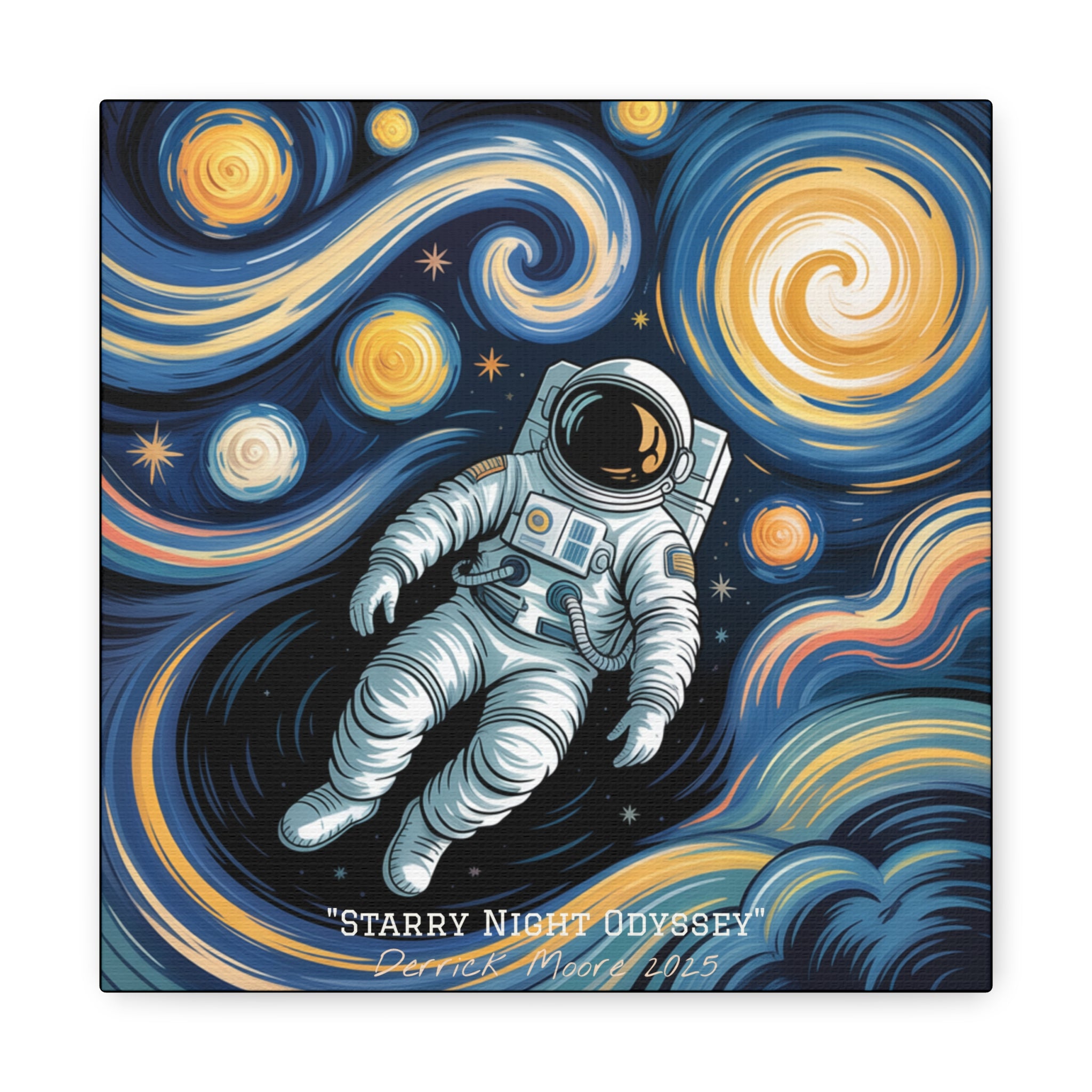 "Starry Night Odyssey" 2025 - Matte Stretched Canvas Wall Art