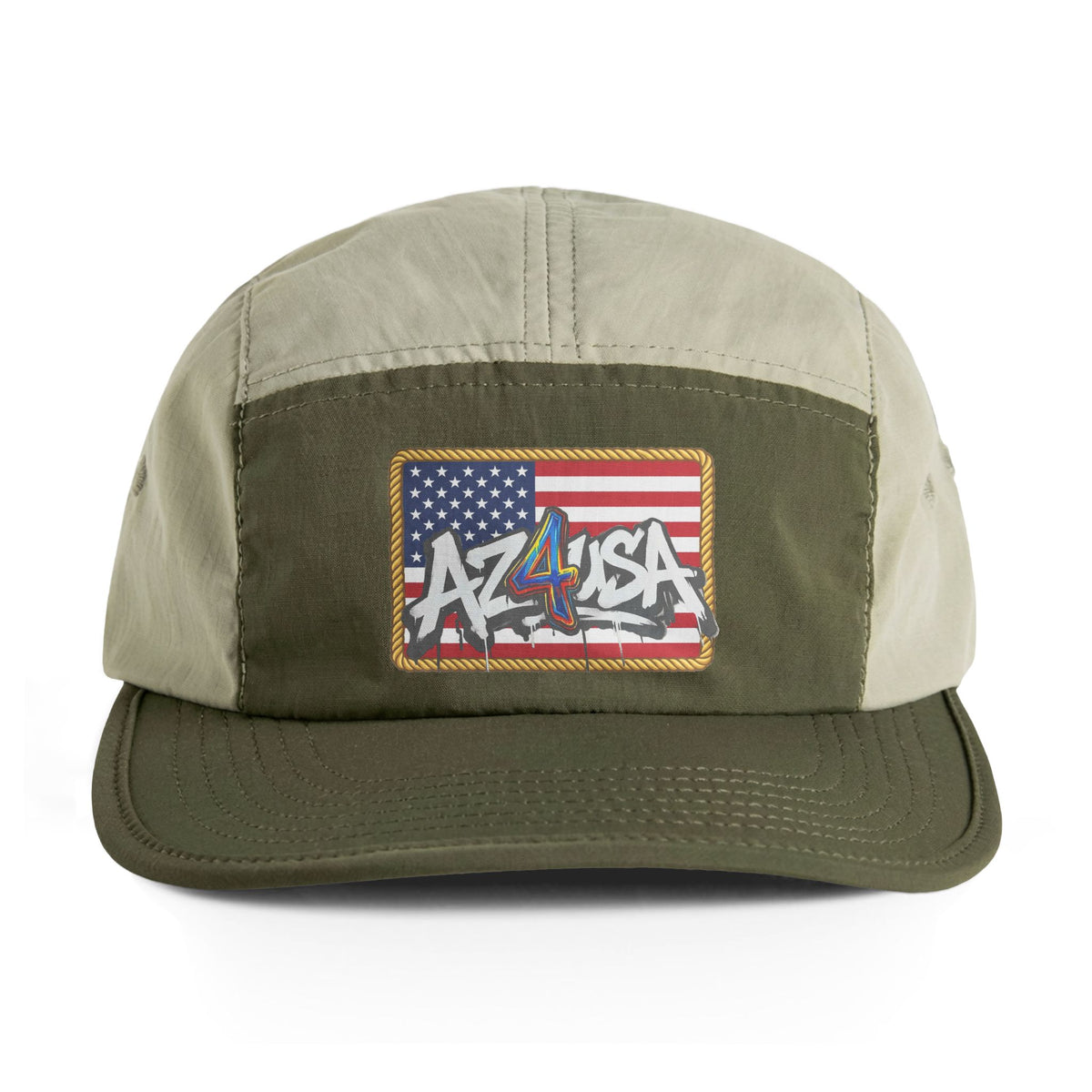 AZ 4 USA  - USA Flag-Two-Tone Nylon Cap — Graffiti Flag Patch Hat