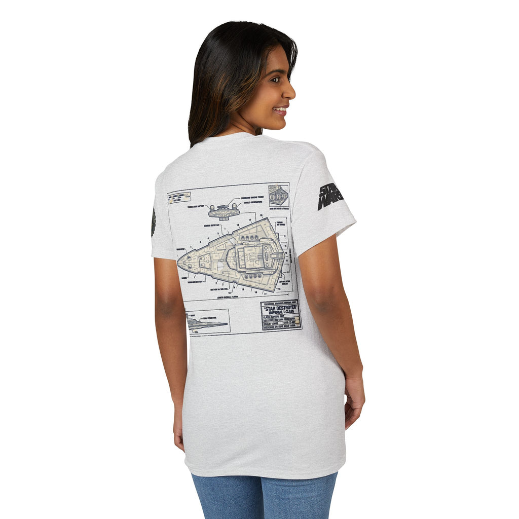 Star Destroyer Blueprint T-Shirt — 'Crew' Starship Schematic Tee
