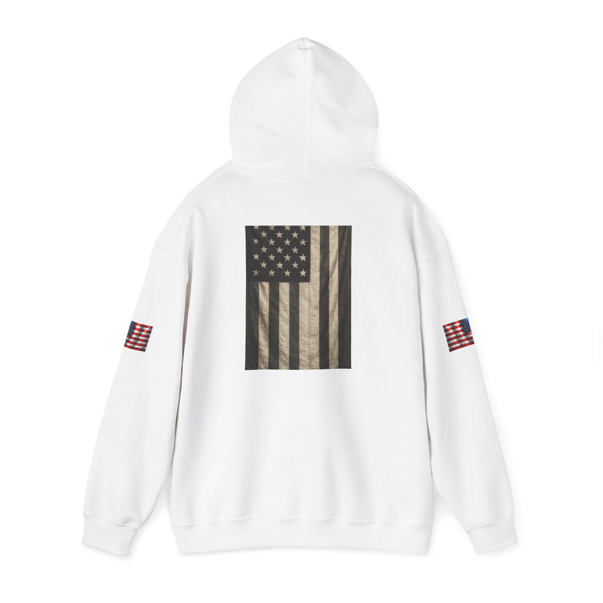 Born Free Hoodie — Minimalist White Pullover with 'BORN FREE' Text