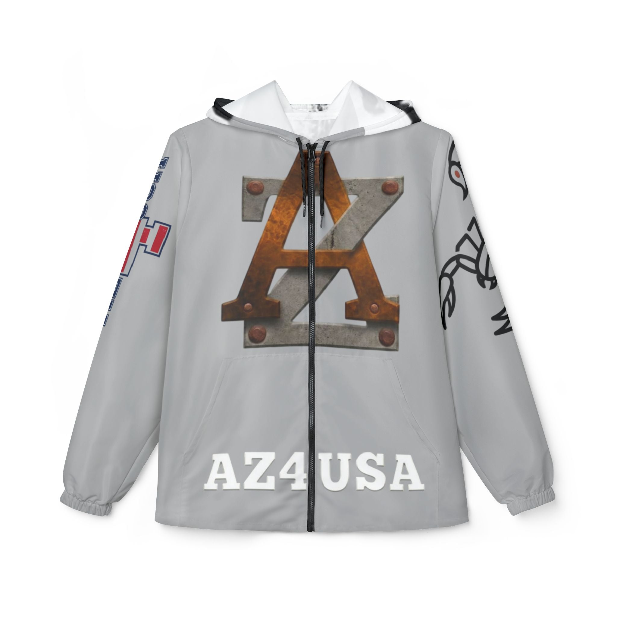 AZ4USA Windbreaker Jacket - American Pride - Arizona Roots Hooded Windbreaker